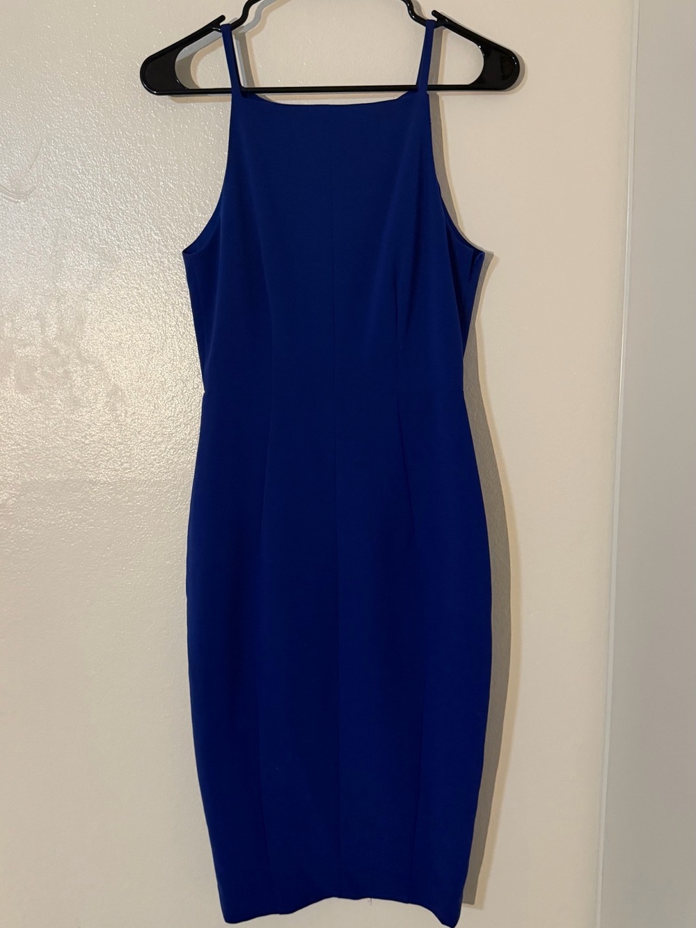 H&M Cobalt Blue Midi Sheath Dress with Spaghetti Straps